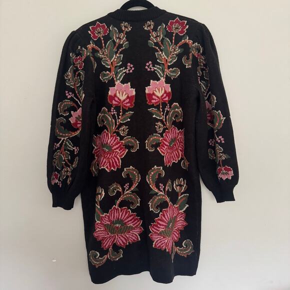 Farm Rio Black Ravenala Knit Midi Cardigan - Picture 6 of 7